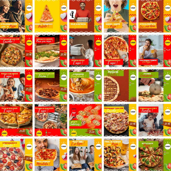 Pack Canva Pizzaria Pizza Template Canva 400 Artes + Bônus