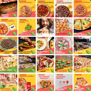 Pack Canva Pizzaria Pizza Template Canva 400 Artes + Bônus