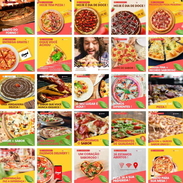 Pack Canva Pizzaria Pizza Template Canva 400 Artes + Bônus