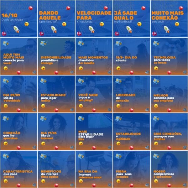 Pack Canva Provedor de Internet Template Canva 200 Artes + Legendas