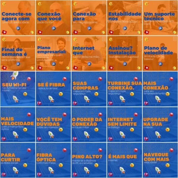 Pack Canva Provedor de Internet Template Canva 200 Artes + Legendas