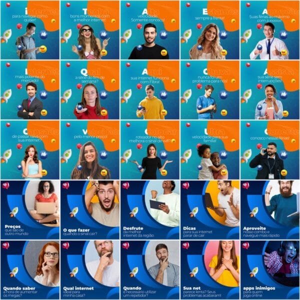 Pack Canva Provedor de Internet Template Canva 200 Artes + Legendas
