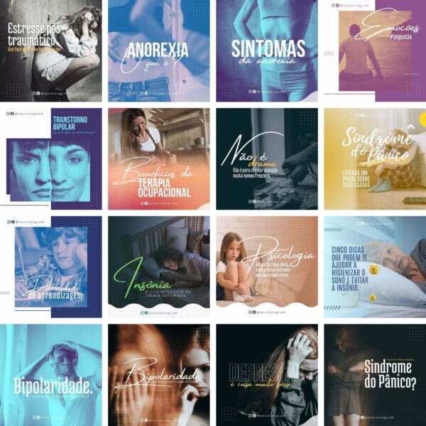 Pack Canva Psicologia Psicologo Template Canva 30 Artes + Bônus
