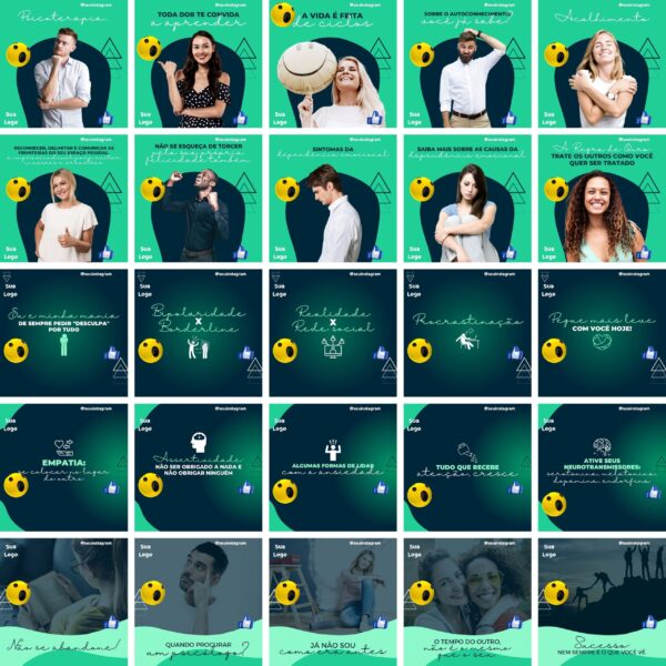 Pack Canva Psicologo 3.0 Template Canva 100 Artes + Bônus