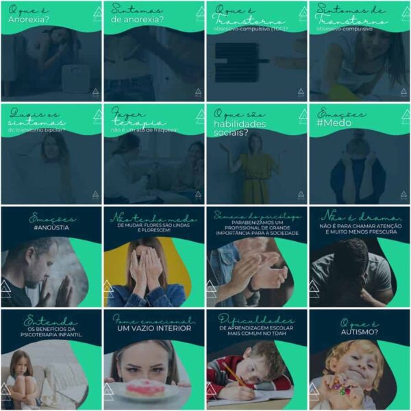 Pack Canva Psicólogo Psicologia Template Canva 200 Artes + Legendas