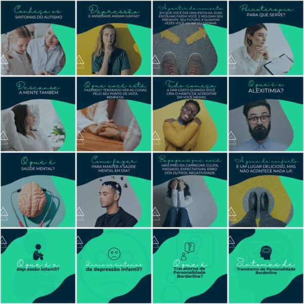 Pack Canva Psicólogo Psicologia Template Canva 200 Artes + Legendas