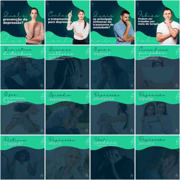 Pack Canva Psicólogo Psicologia Template Canva 200 Artes + Legendas