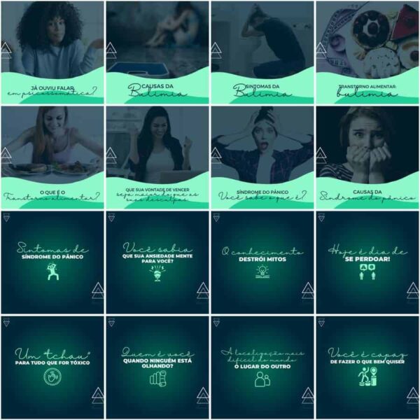 Pack Canva Psicólogo Psicologia Template Canva 200 Artes + Legendas