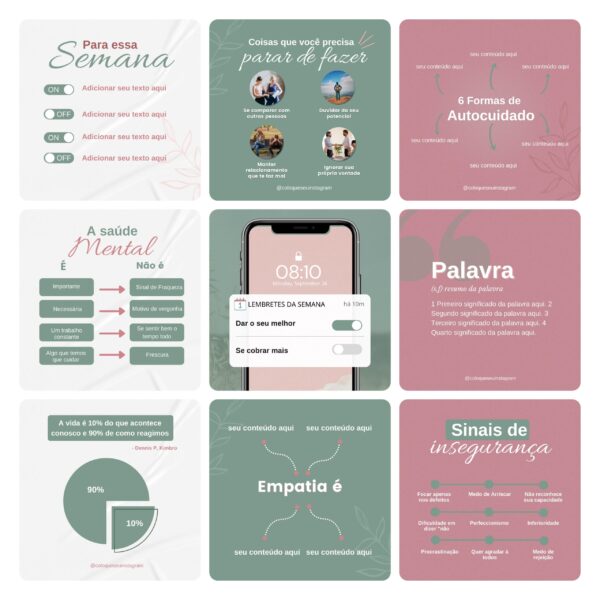 Pack Canva Psicólogos Template Canva 30 Artes + Bônus