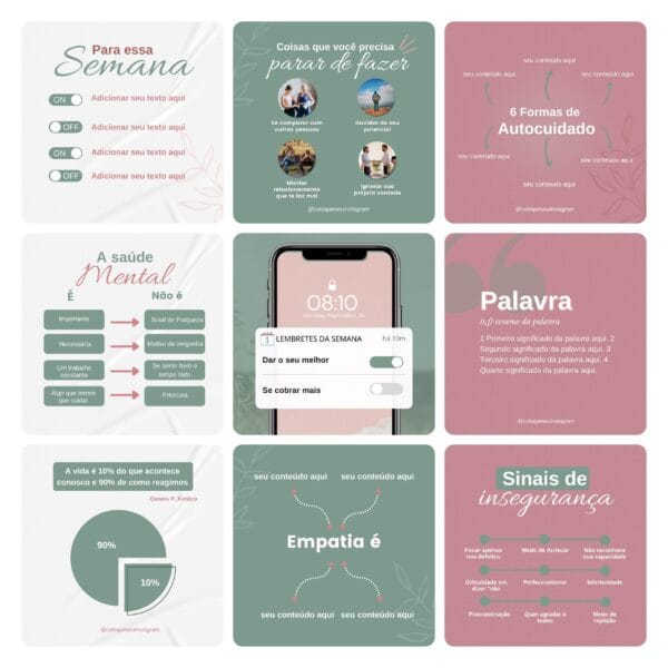 Pack Canva Psicólogos Template Canva 30 Artes + Bônus