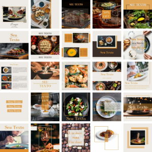 Pack Canva Restaurante 2.0 Template Canva 25 Artes + Bônus