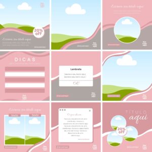 Pack Canva Salão de Beleza 3.0 Template Canva 11 Artes + Bônus