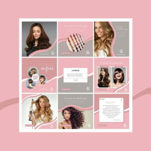 Pack Canva Salão de Beleza Feminino Template Canva 10 Artes + Bônus