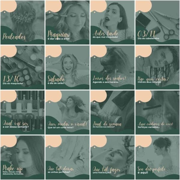 Pack Canva Salão de Beleza Template Canva 200 Artes + Legendas