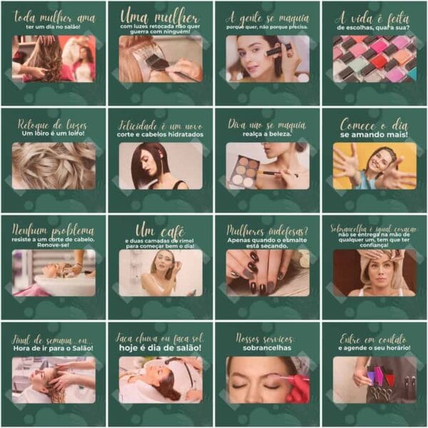 Pack Canva Salão de Beleza Template Canva 200 Artes + Legendas