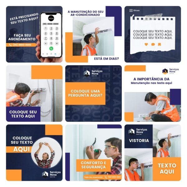 Pack Canva Serviços Gerais Template Canva 30 Artes + Bônus