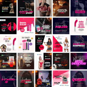Pack Canva Sex Shop Template Canva 50 Artes + Bônus
