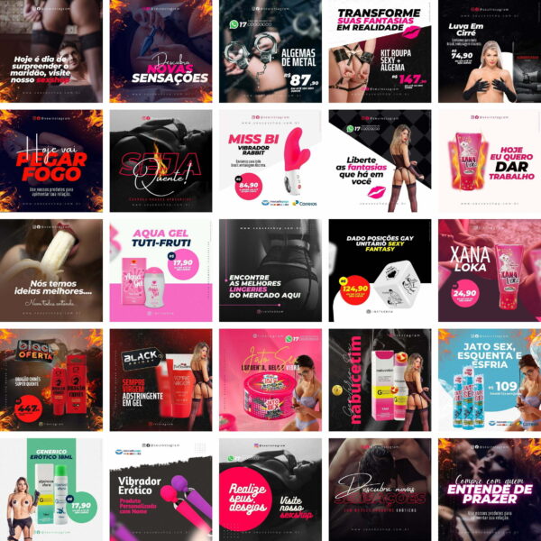 Pack Canva Sex Shop Template Canva 50 Artes + Bônus