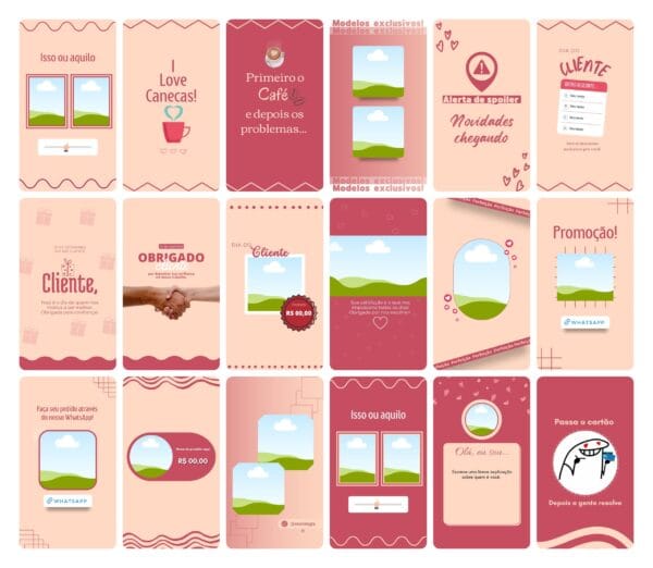 Pack Canva Sublimação Loja de Personalizados Template Canva 120 Artes Storie