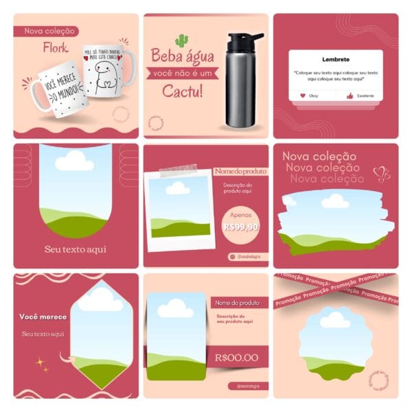 Pack Canva Sublimação Loja de Personalizados Template Canva 130 Artes + Bônus