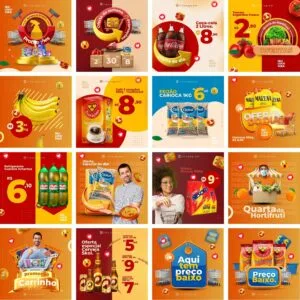 Pack Canva Supermercado Mercados Template Canva 22 Artes + Bônus