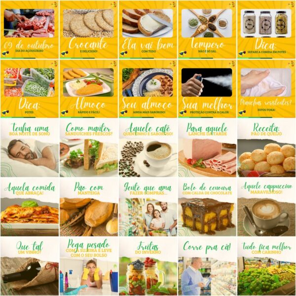 Pack Canva Supermercados Template Canva 200 Artes + Legendas