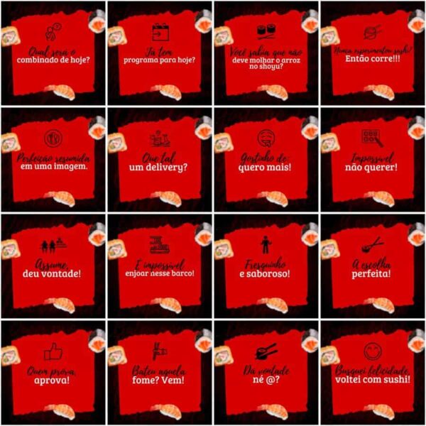 Pack Canva Sushi Template Canva 200 Artes + Legendas