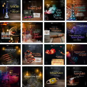 Pack Canva Tabacaria Narguilé Template Canva 30 Artes + Bônus
