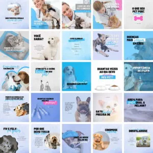 Pack Canva Veterinária Pet Shop Petshop Template Canva 25 Artes + Bônus