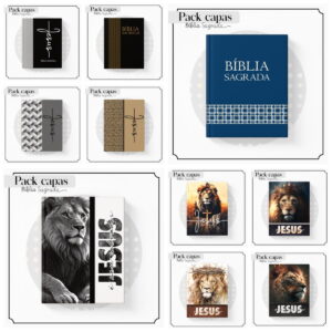Pack Capas Bíblias Masculinas Leão - Arquivo Digital 6 Pack Capas Bíblias Masculinas Leão - Arquivo Digital