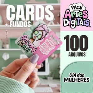 Pack Cards + Fundos Mulheres: 100 Artes para Presentes 12 Pack Cards + Fundos Mulheres: 100 Artes para Presentes