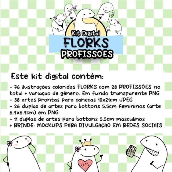 Pack Com + De 200 Artes Flork Profissões Meme Canecas