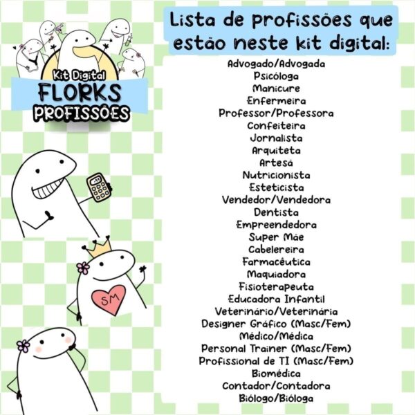 Pack Com + De 200 Artes Flork Profissões Meme Canecas