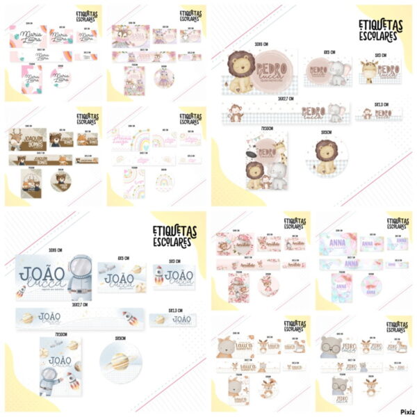 Pack Escolar Etiquetas