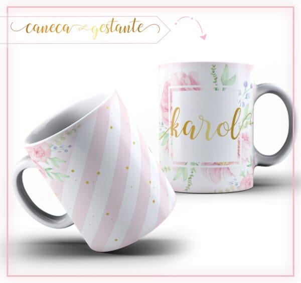 Pack Estampa Arte Caneca Gestante
