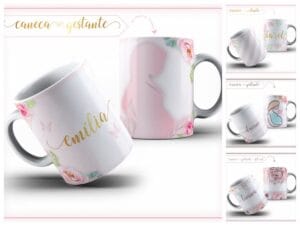 Pack Estampa Arte Caneca Gestante