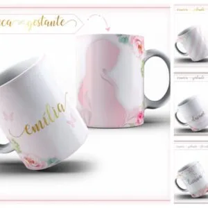 Pack Estampa Arte Caneca Gestante