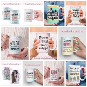 Pack Estampa Arte Caneca Motivacional