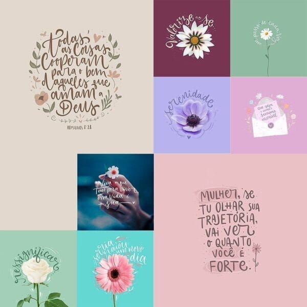 Pack Estampas Frases Motivacionais Apoio Força Fé Em Png