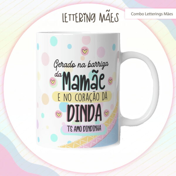 Pack Lettering Artes Canecas Dia das Mães