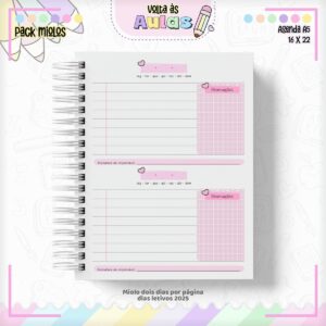 Pack Miolo Agendas Escolares A5 2025