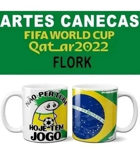 Pacote Artes Caneca Brasil Torcedor Flork 50 Arquivos Png