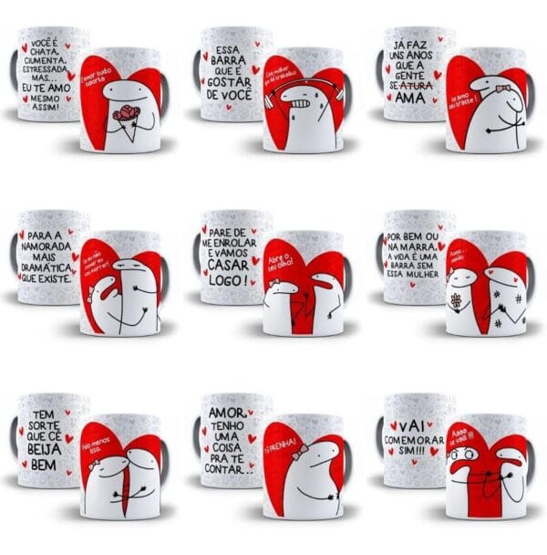 Pacote Artes Caneca Dia Dos Namorados Flork 18 Arquivos Png