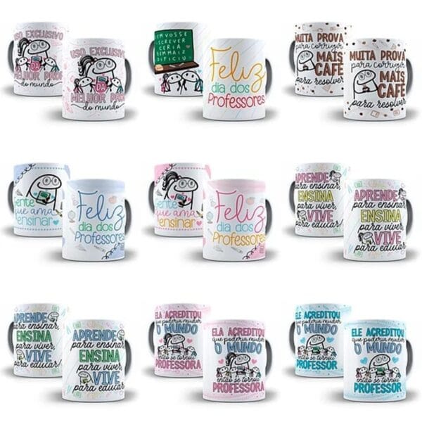 Pacote Artes Caneca Dia Dos Professores Flork 25 Arquivos