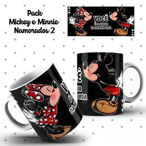 Pacote de Artes para Caneca de Namorados Mickey e Minnie