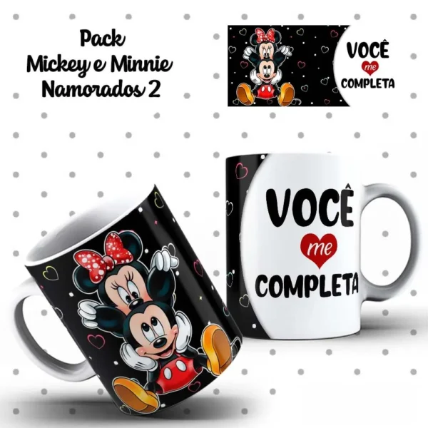 Pacote de Artes para Caneca de Namorados Mickey e Minnie