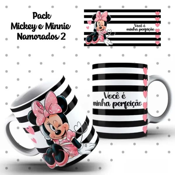 Pacote de Artes para Caneca de Namorados Mickey e Minnie