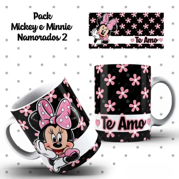 Pacote de Artes para Caneca de Namorados Mickey e Minnie