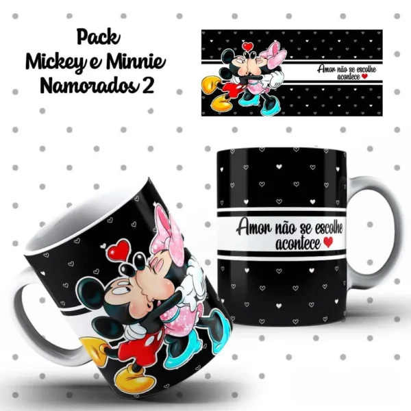 Pacote de Artes para Caneca de Namorados Mickey e Minnie