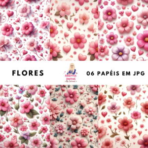 Papéis Digitais Flores - Jpeg 11 Papéis Digitais Flores - Jpeg